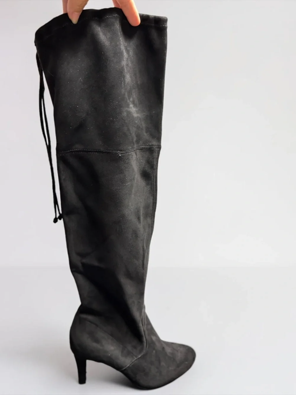 Relativity Black Over The Knee Slouchy Heel Boots Size 9